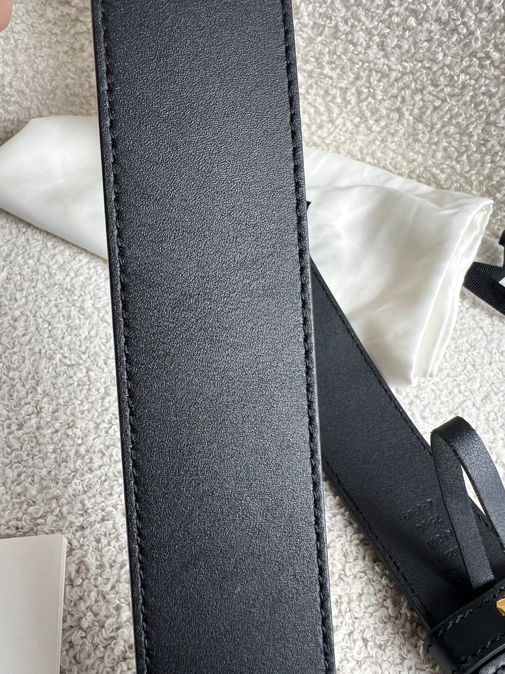 Gucci GG Marmont Black Wide Leather Belt with Shiny Gold Buckle (RRP £410)