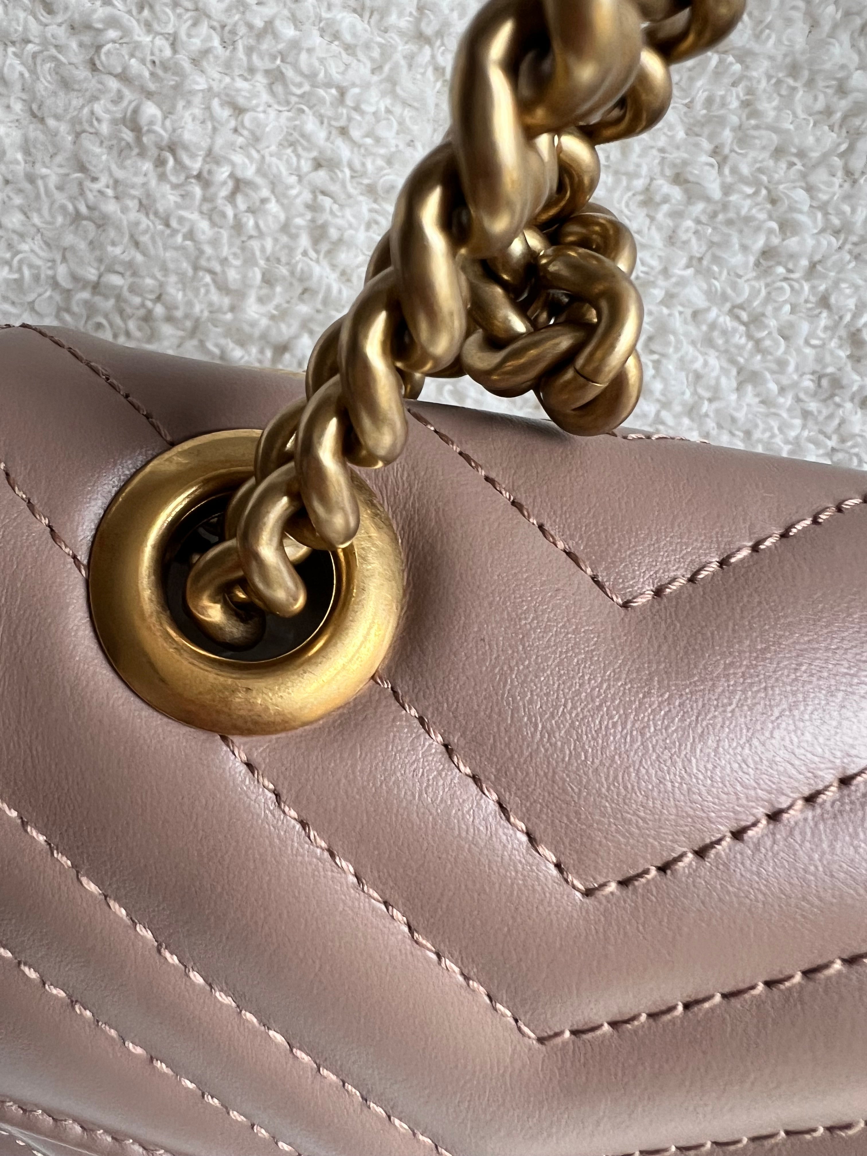 Gucci GG Dusty Pink Marmont Small Shoulder Bag (RRP £2070)
