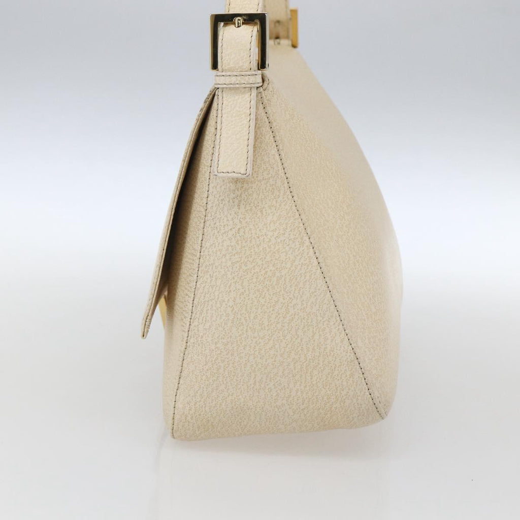 Fendi Mamma Baguette Shoulder Bag Canvas Beige Leather Shoulder Bag Bag (Pre-Owned)
