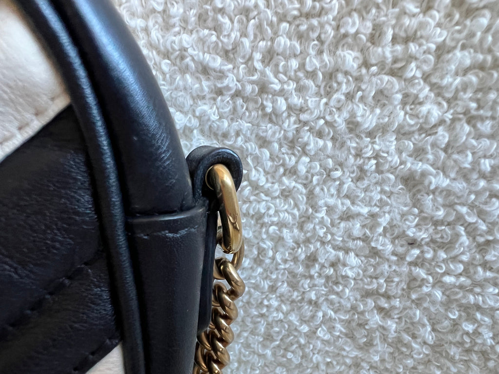 Gucci GG Black and White Marmont Mini Shoulder Bag (RRP £1,360)