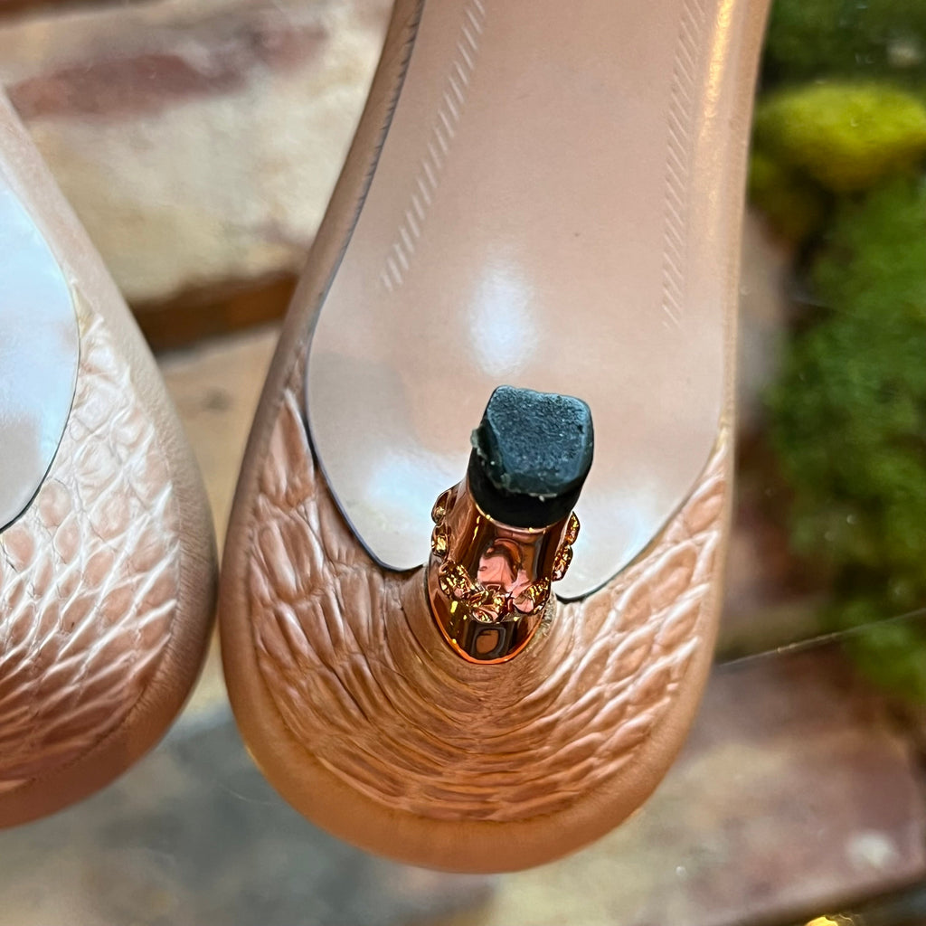GUCCI Pink Satin Bow Leather Kitten Heels SZ 6.5