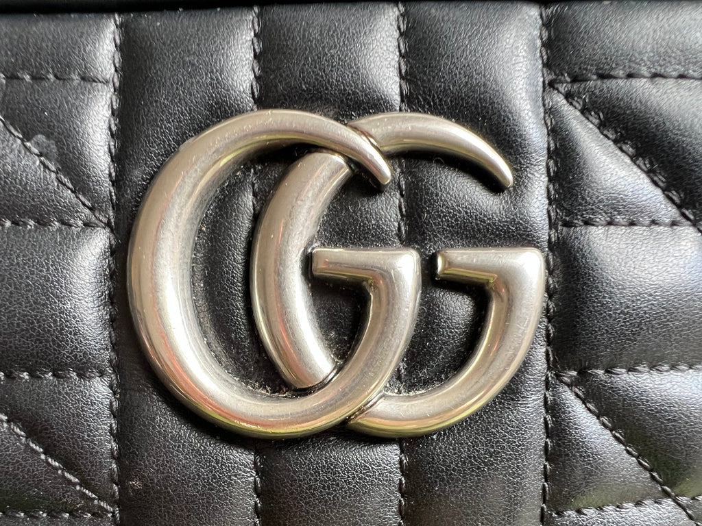 Gucci Aria GG Black Marmont Small Shoulder Bag (RRP £1440)