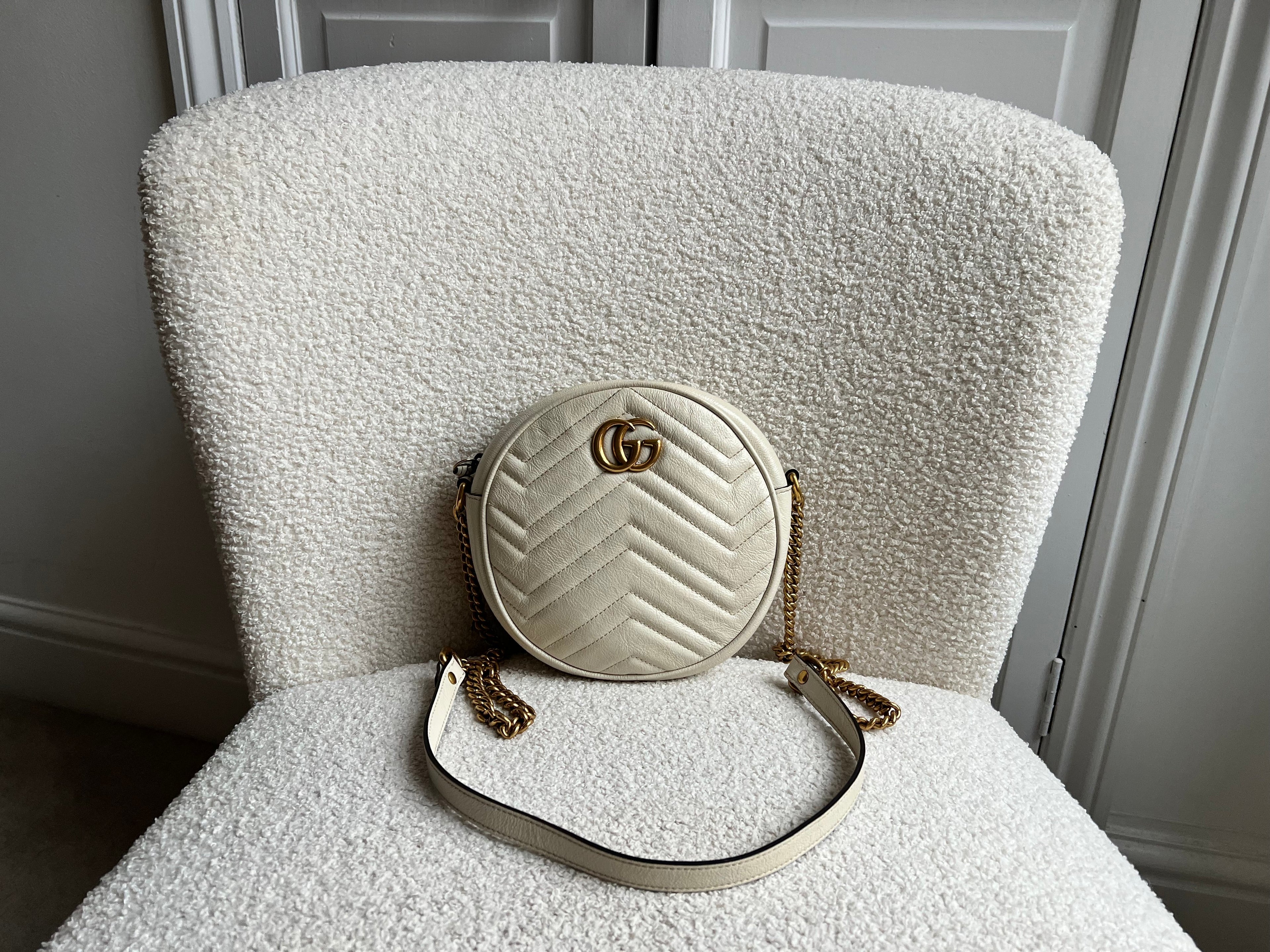 Gucci GG Round White Marmont Small Shoulder Bag (RRP £1,090)