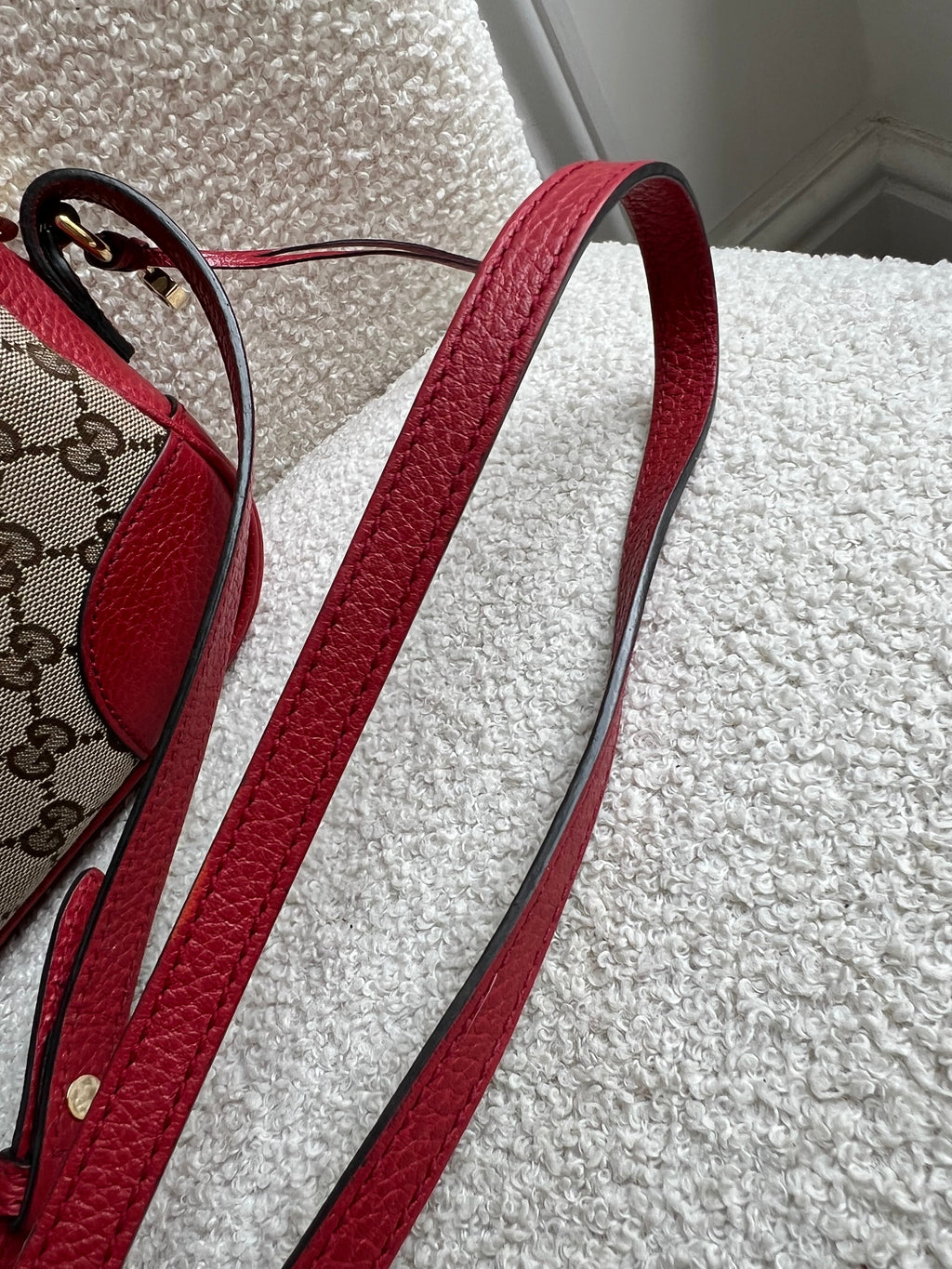 Gucci Bree GG Canvas Red Small Messenger Bag