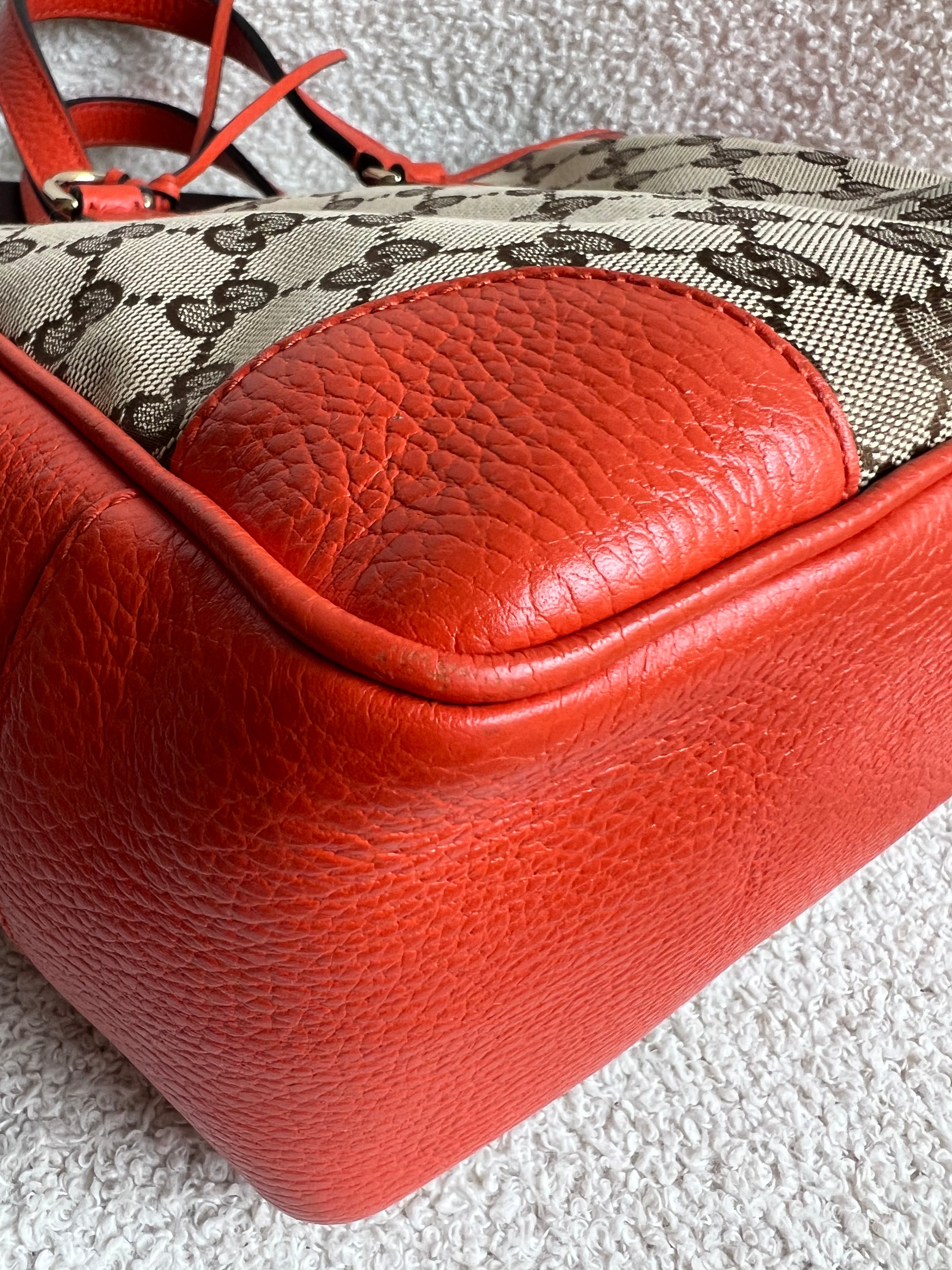 Gucci Bree GG canvas and orange Tote Bag
