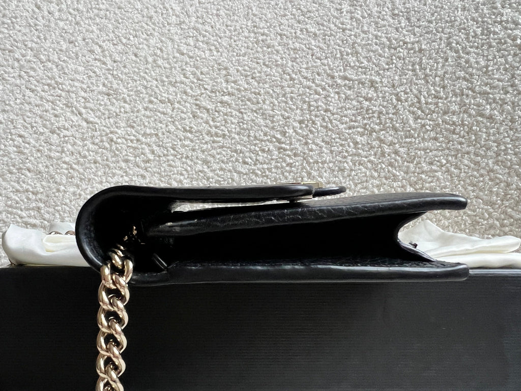 Gucci Black Interlocking GG Chain Wallet