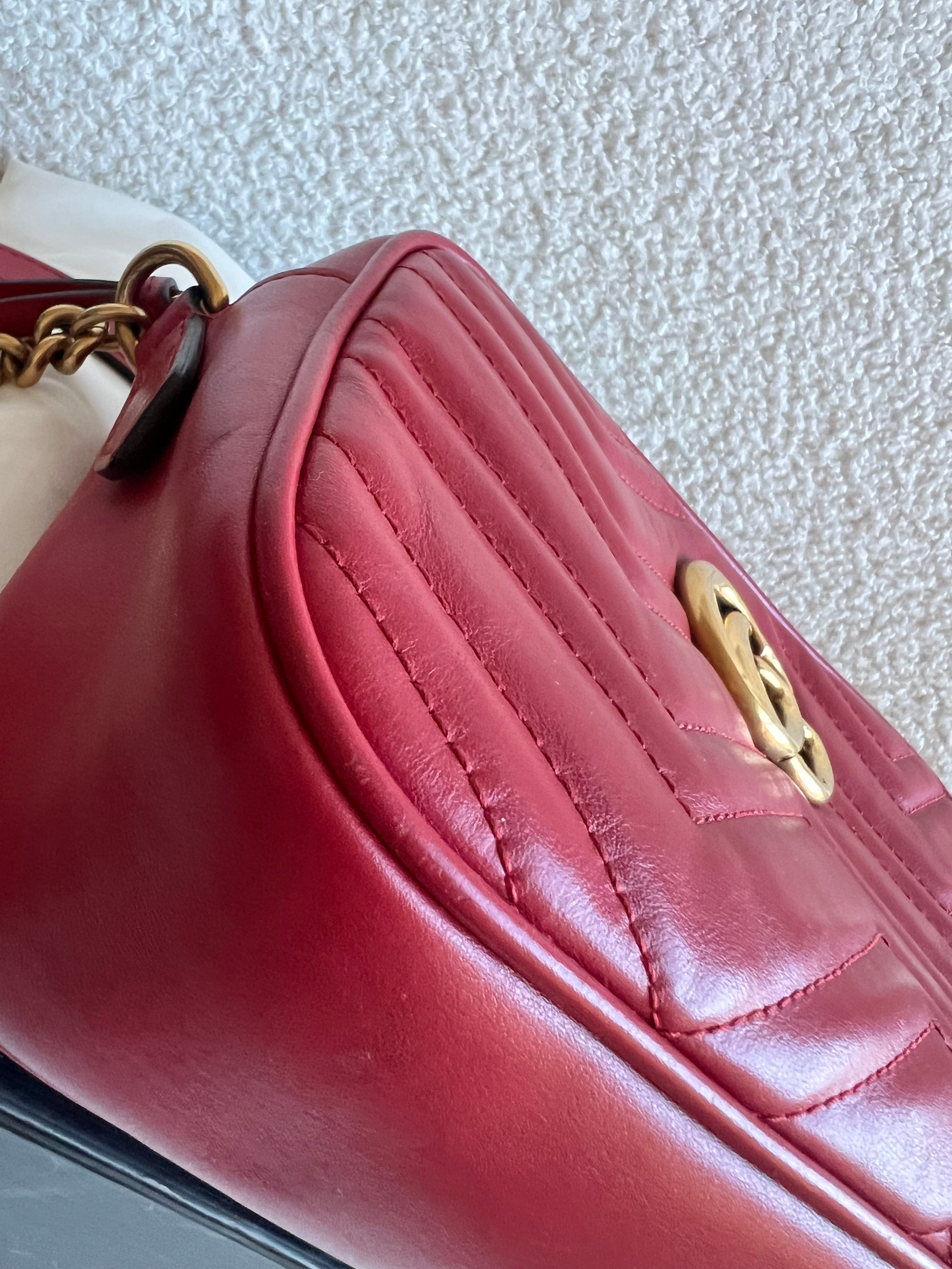 Gucci GG Red Marmont Small Shoulder Bag (RRP £1,440)