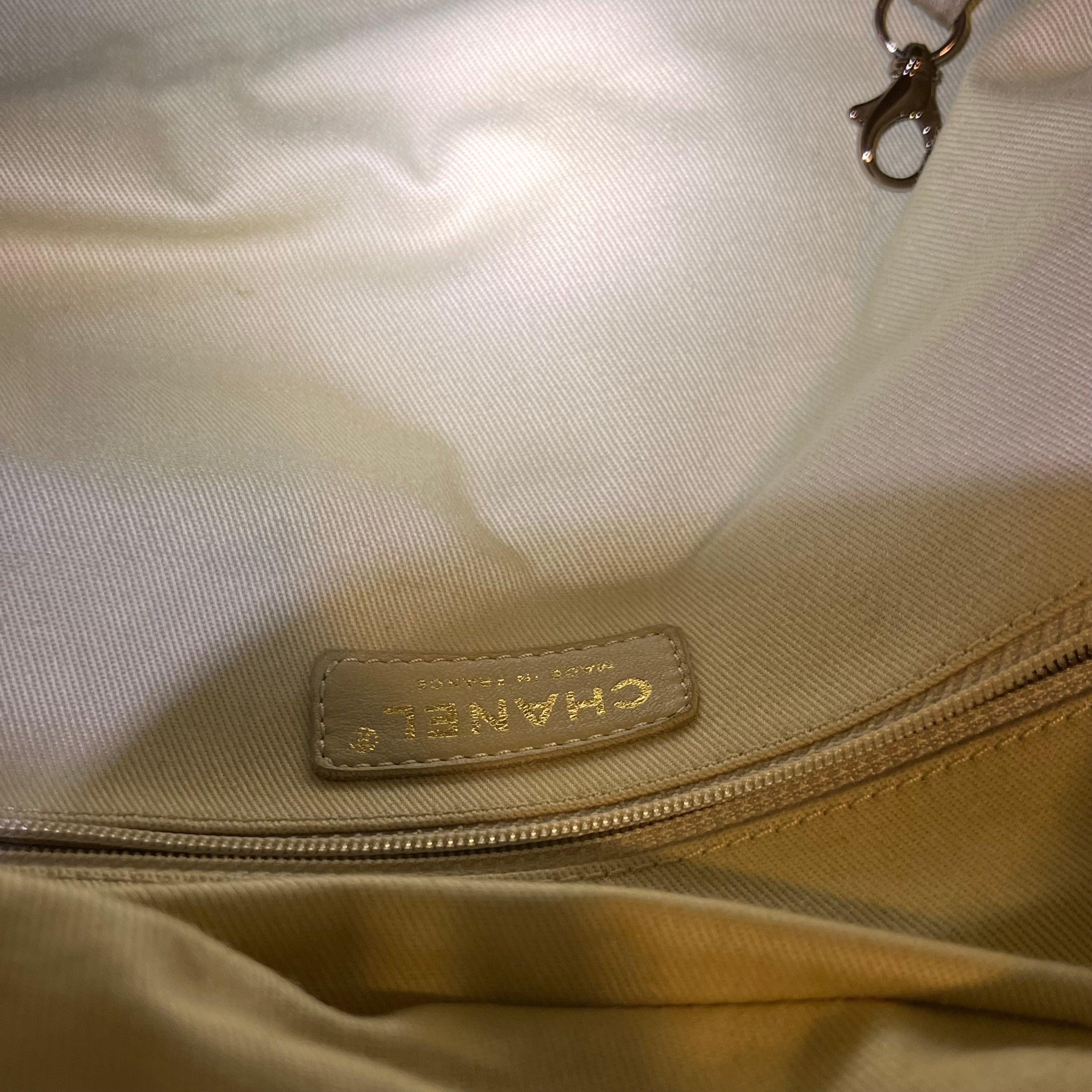 CHANEL Cloudy Bundle Beige Leather Bowler Bag