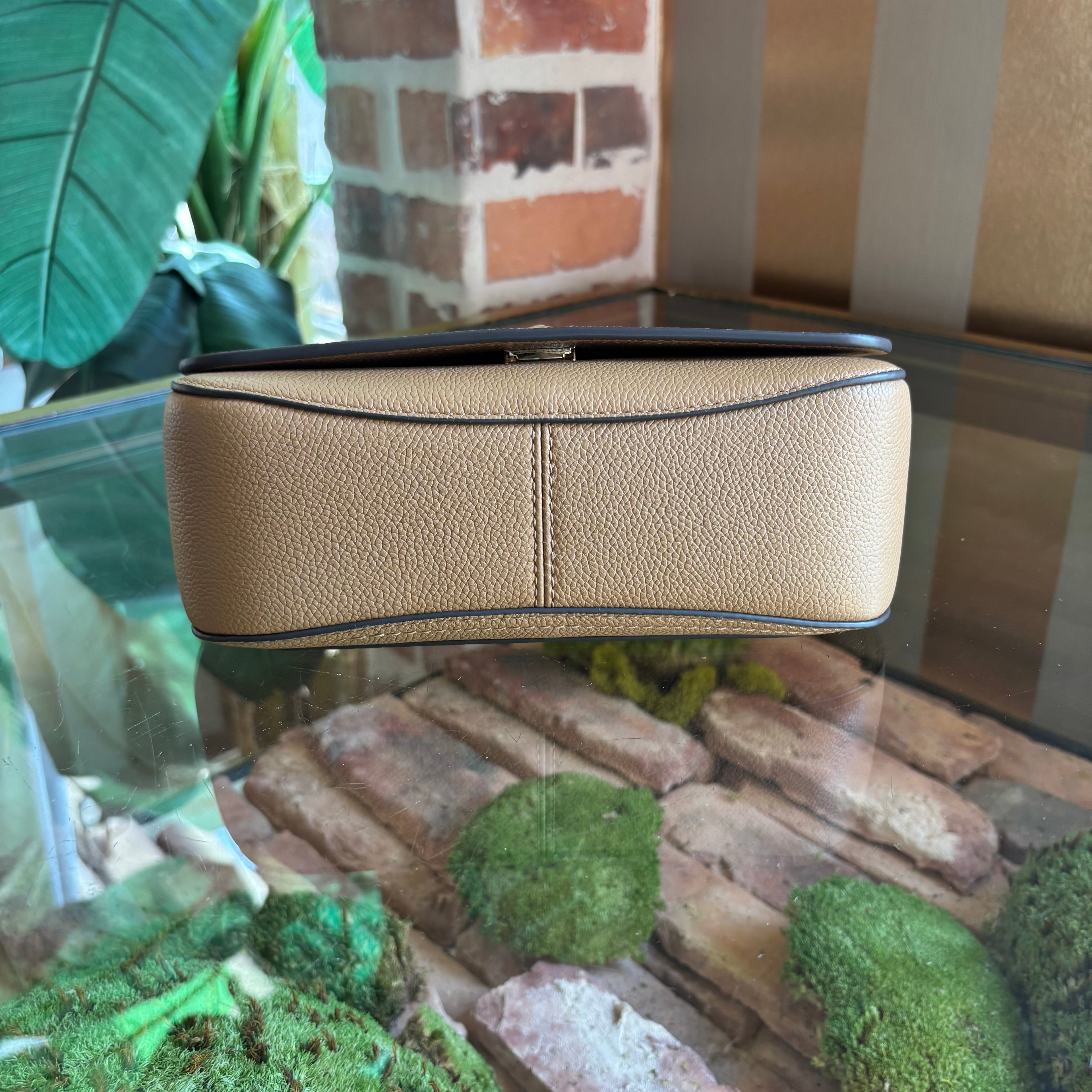 TORY BURCH Brown Thea Leather Flap Crossbody