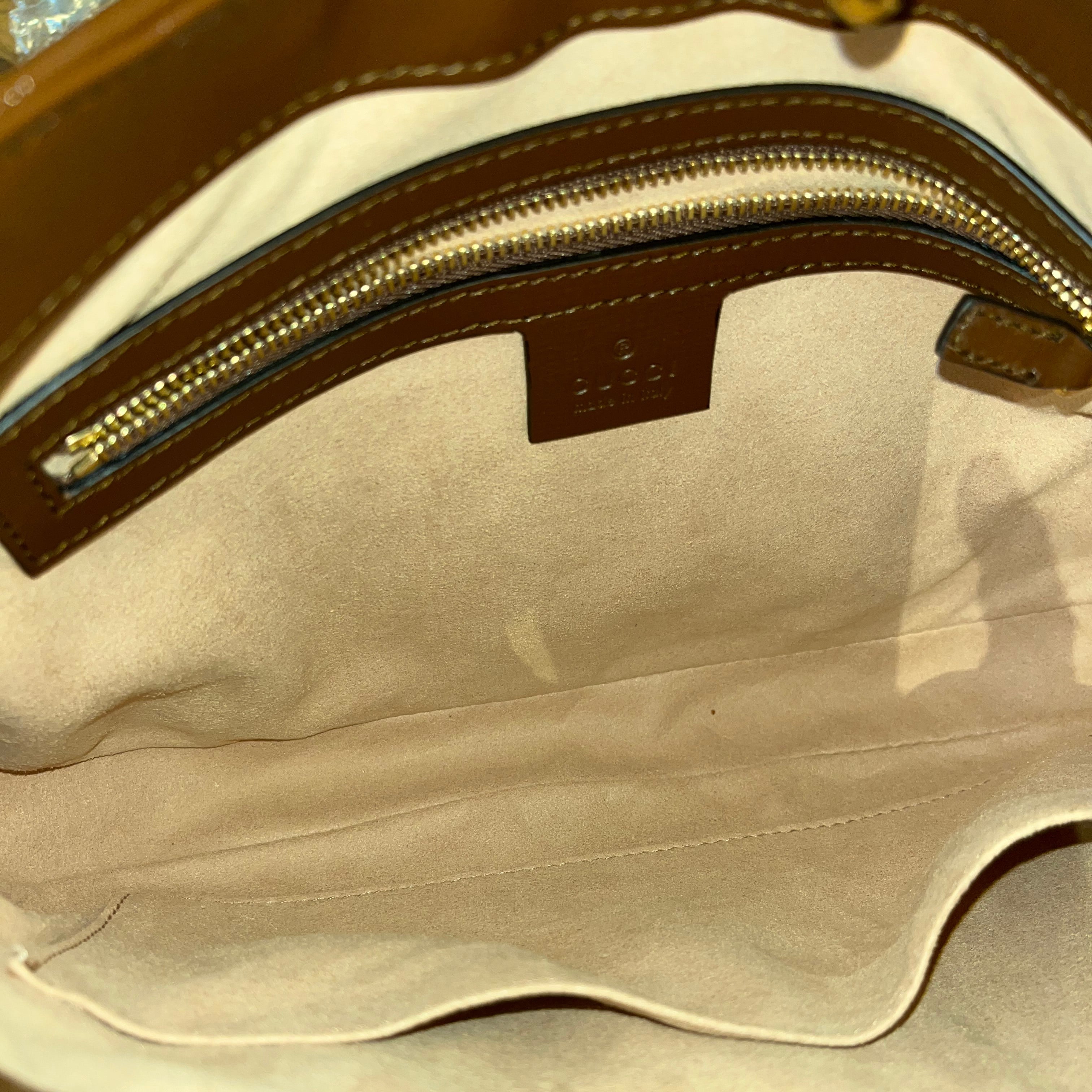 GUCCI Jackie Ophidia GG Supreme Monogram Brown Shoulder Bag
