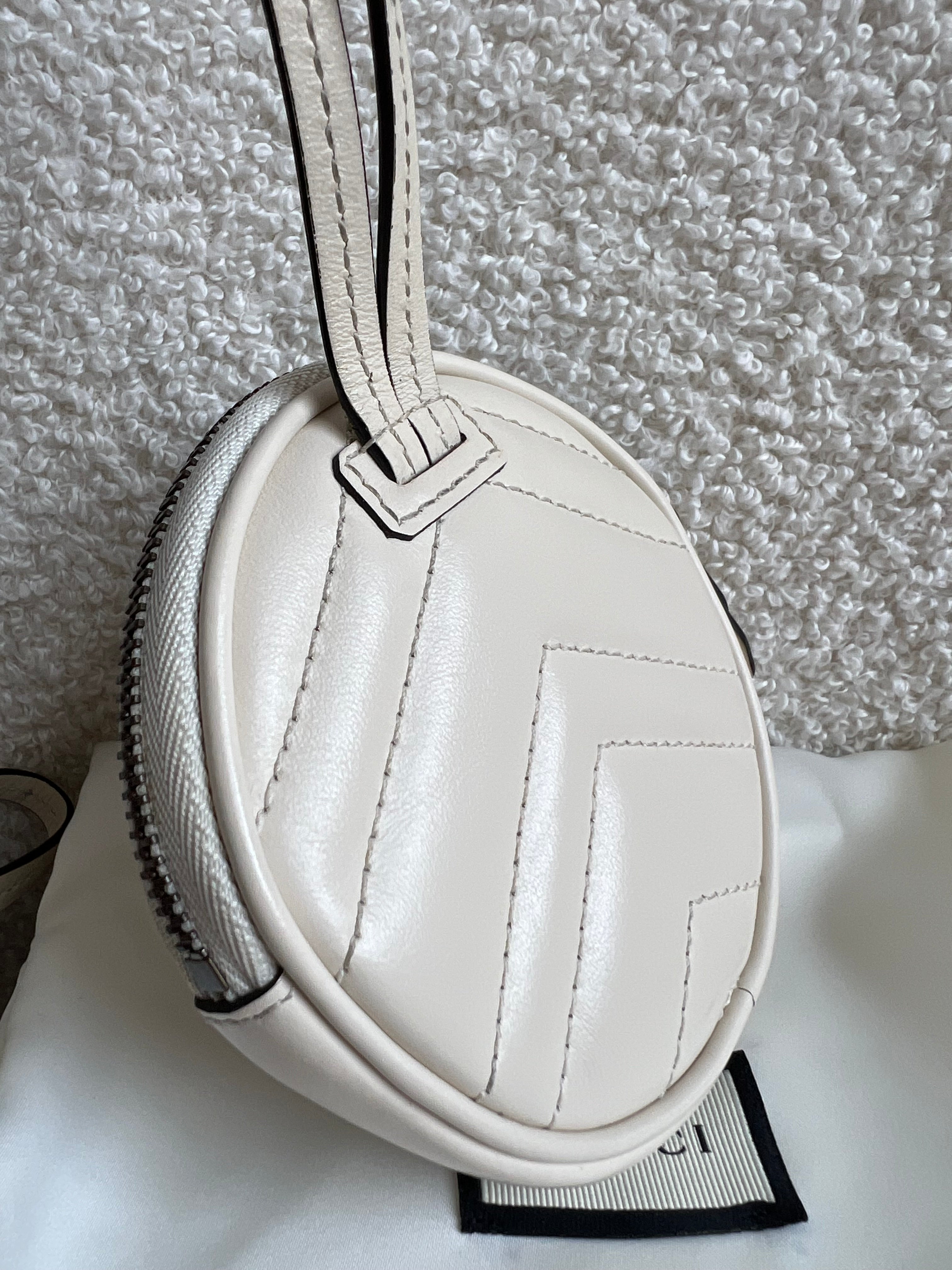 Gucci White GG Marmont Coin Pouch on Strap (RRP £395)
