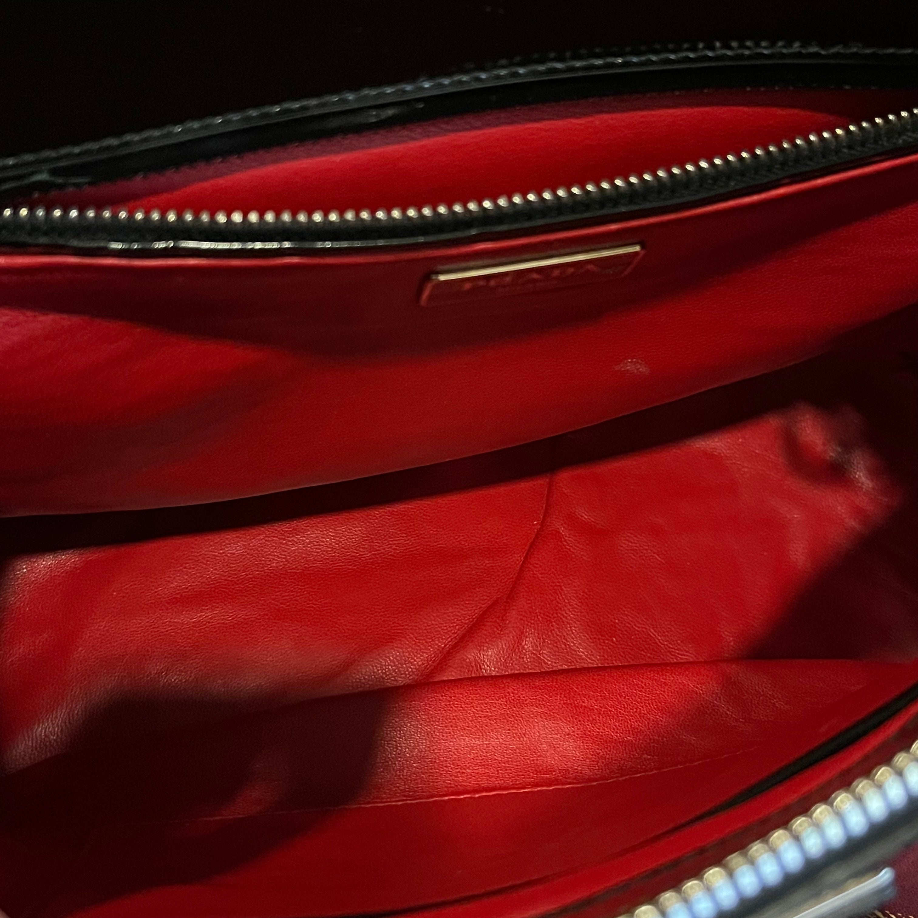 PRADA Galleria Black Patent Lux Leather Tote Bag