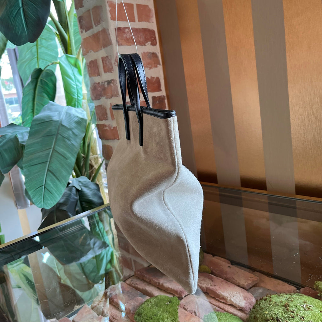 LOEWE Anagram Gray Suede Tote