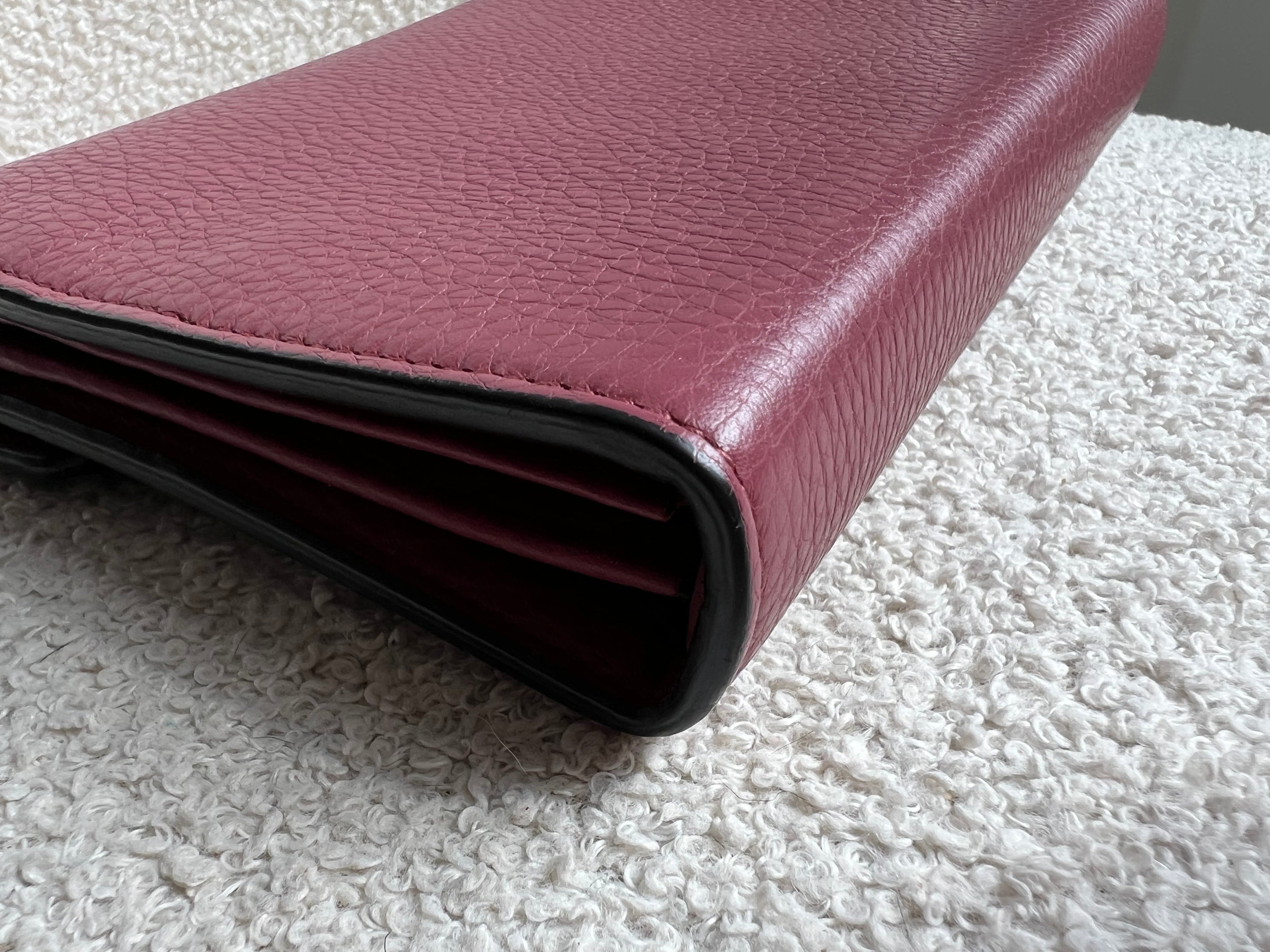 Gucci Rose Pink GG Marmont Chain Wallet (RRP £1195)