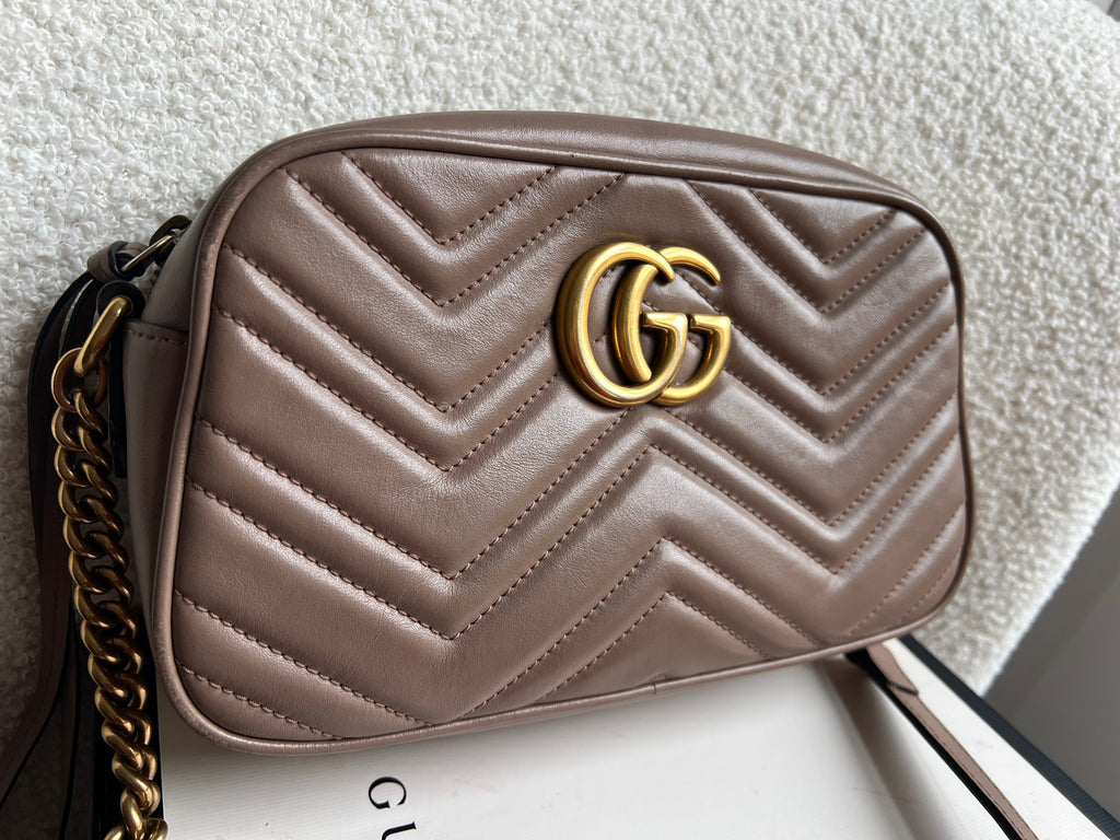 Gucci GG Marmont Dusty Pink Small Shoulder Bag (RRP £1440)