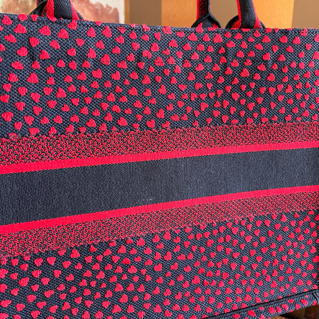 CHRISITAN DIOR Book Medium Heart Canvas Tote