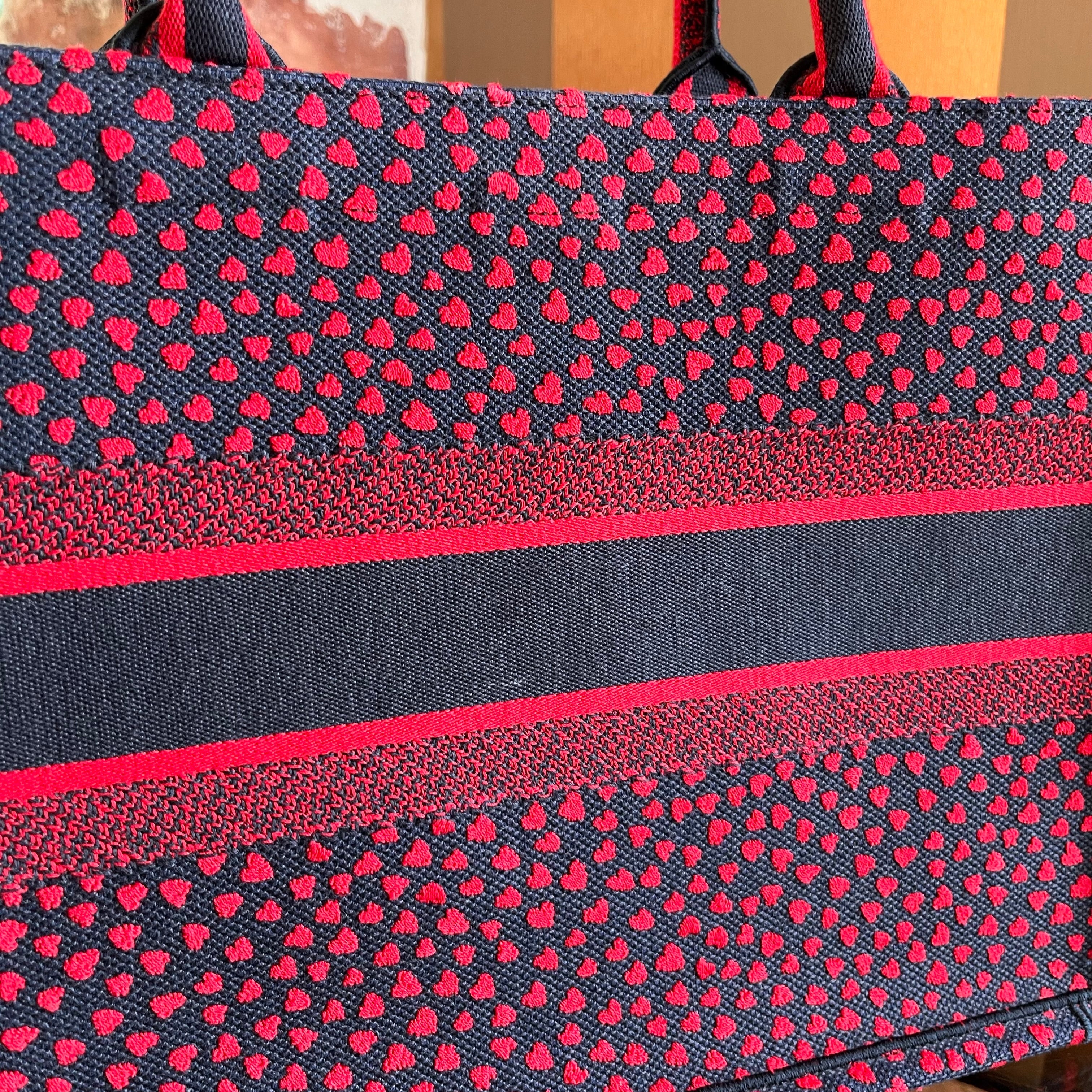 CHRISITAN DIOR Book Medium Heart Canvas Tote