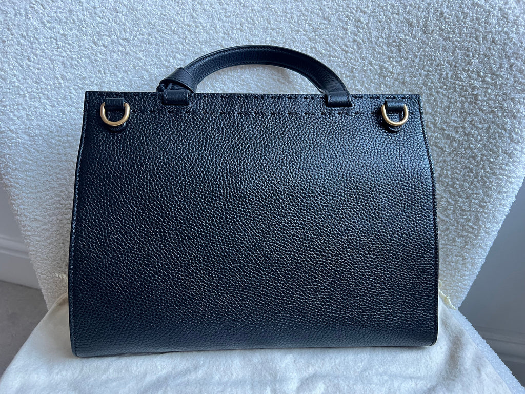 Gucci GG Black Medium Marmont Top Handle Bag