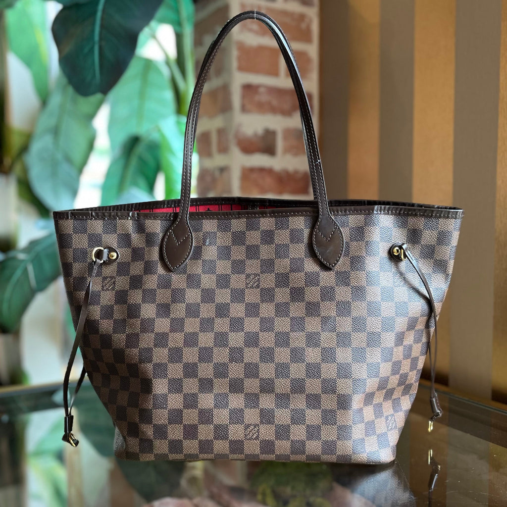 LOUIS VUITTON Neverfull MM Damier Ebene Brown Canvas Tote Bag