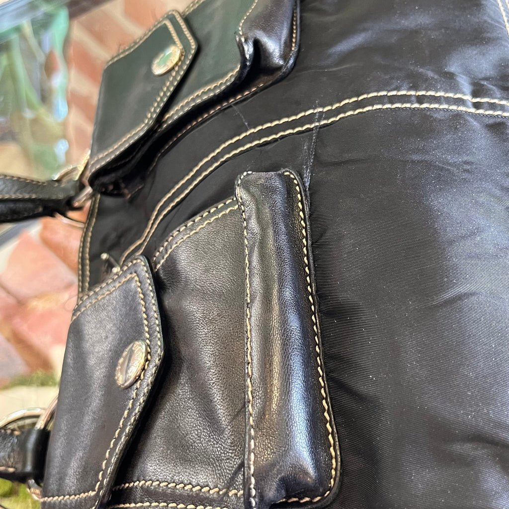 PRADA Vintage Black Nylon Multipocket Shoulder Bag