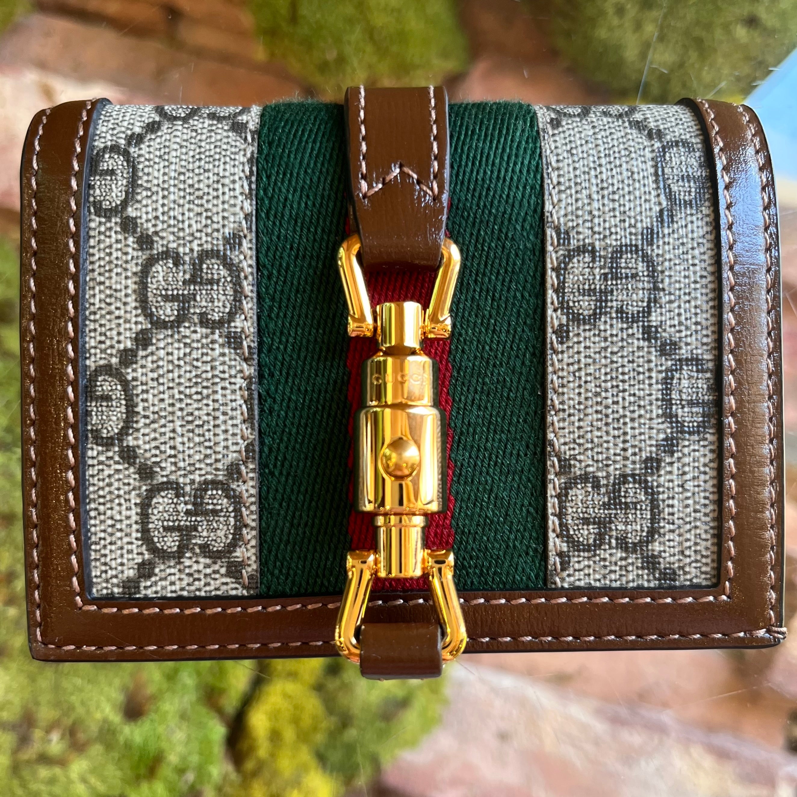 GUCCI GG Supreme Coated Canvas Piston Lock Ophidia Wallet