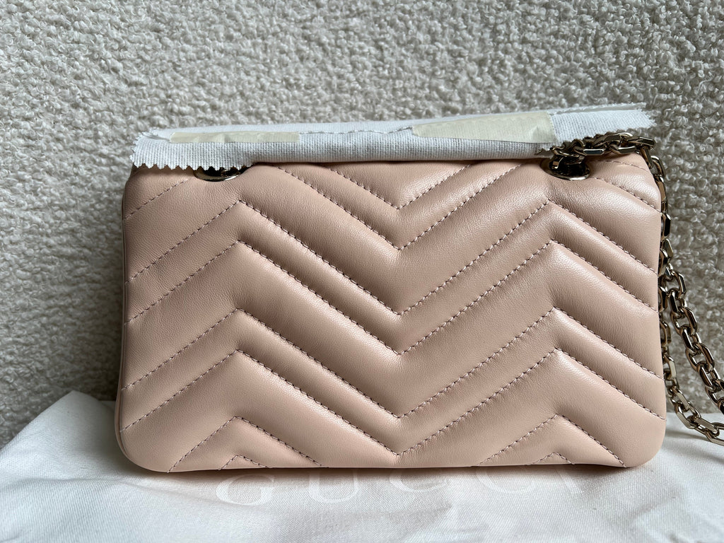 Gucci GG Pink Beige Marmont Mini Shoulder Bag (RRP £1,890)