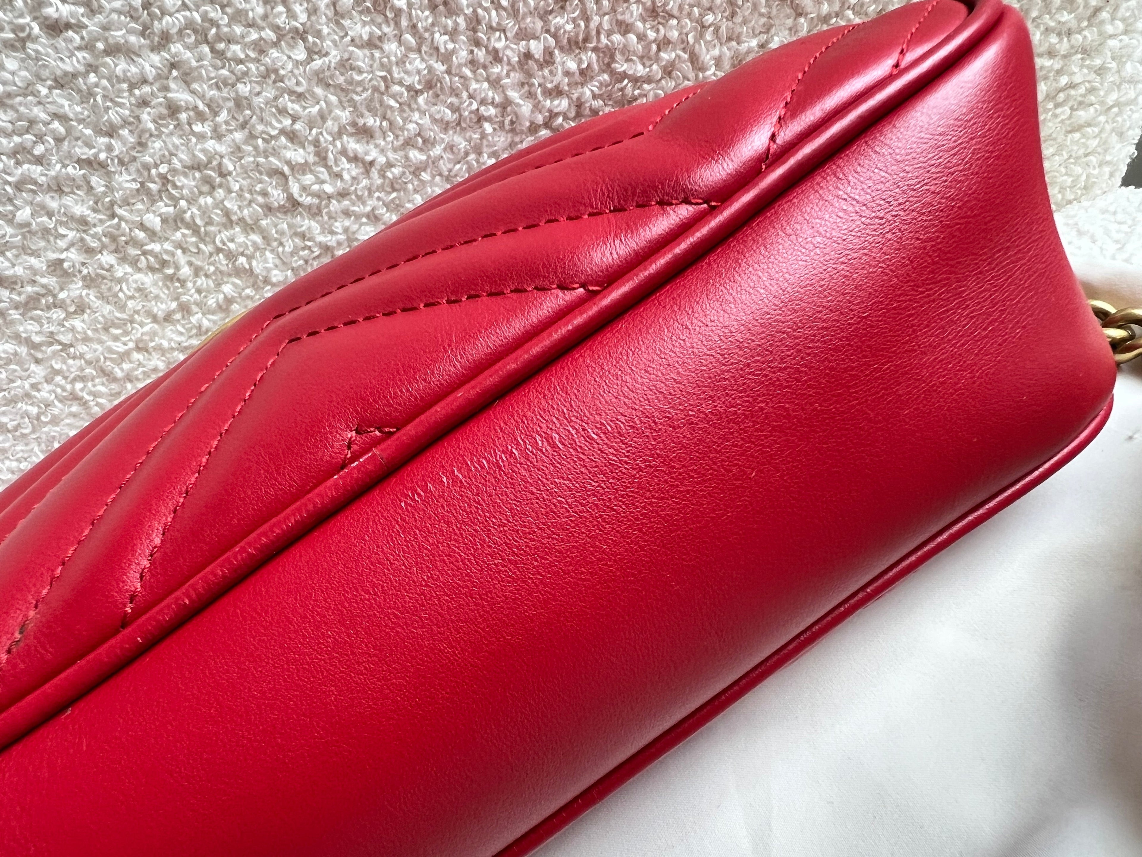 Gucci GG Red Marmont Small Shoulder Bag (RRP £1,440)