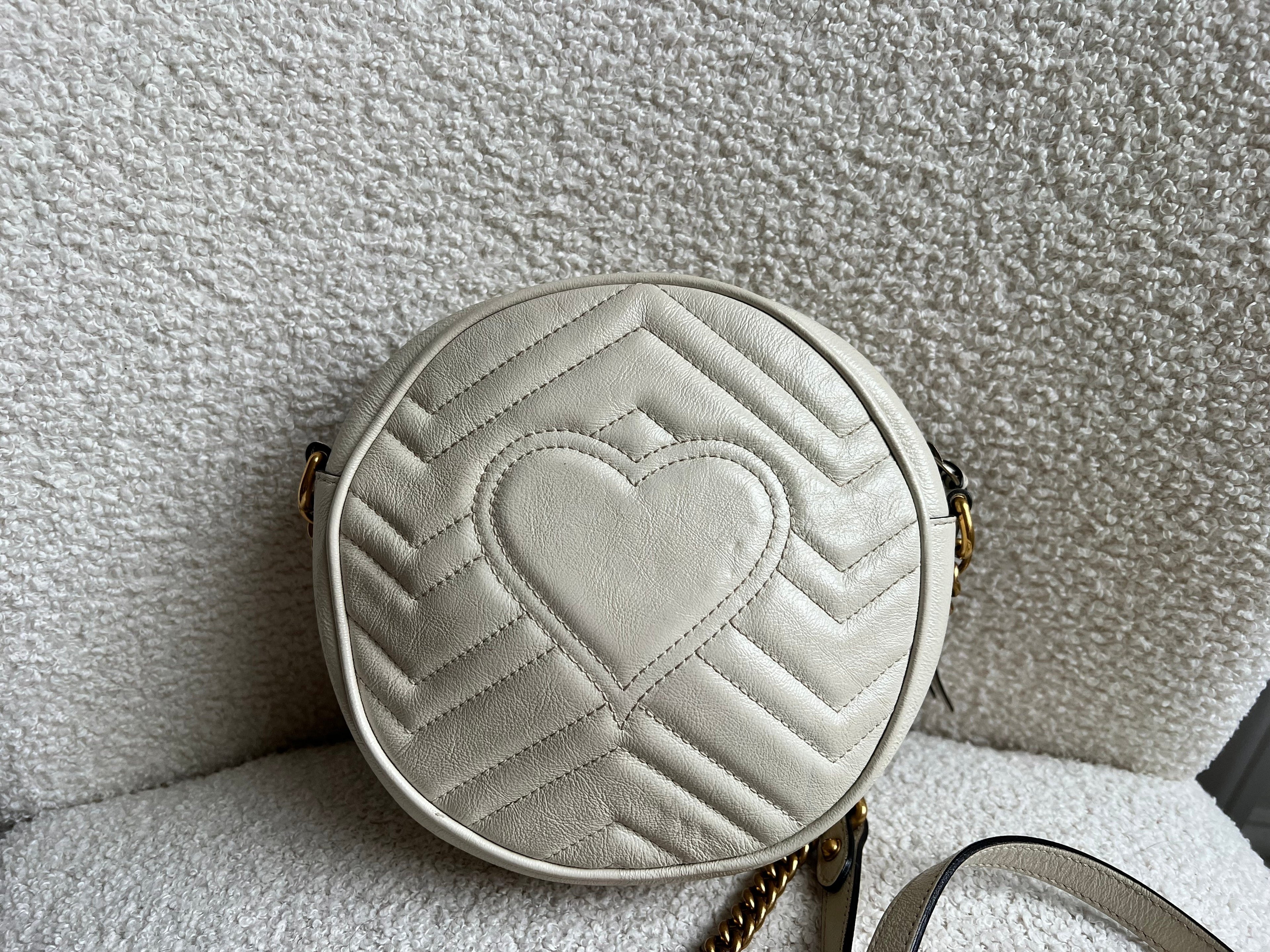 Gucci GG Round White Marmont Small Shoulder Bag (RRP £1,090)