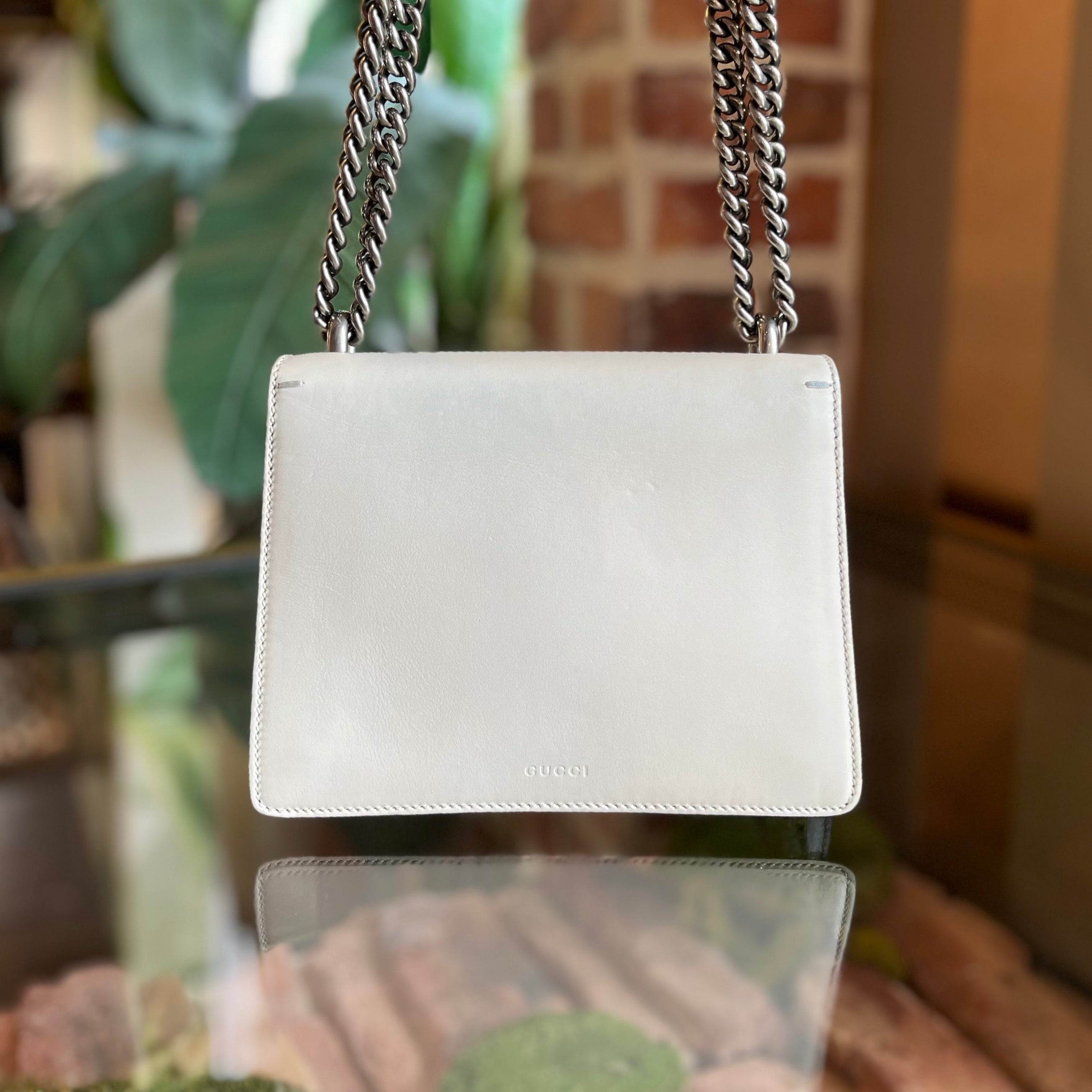 GUCCI Dionysus Mini Kingsnake White Red Leather Shoulder Bag
