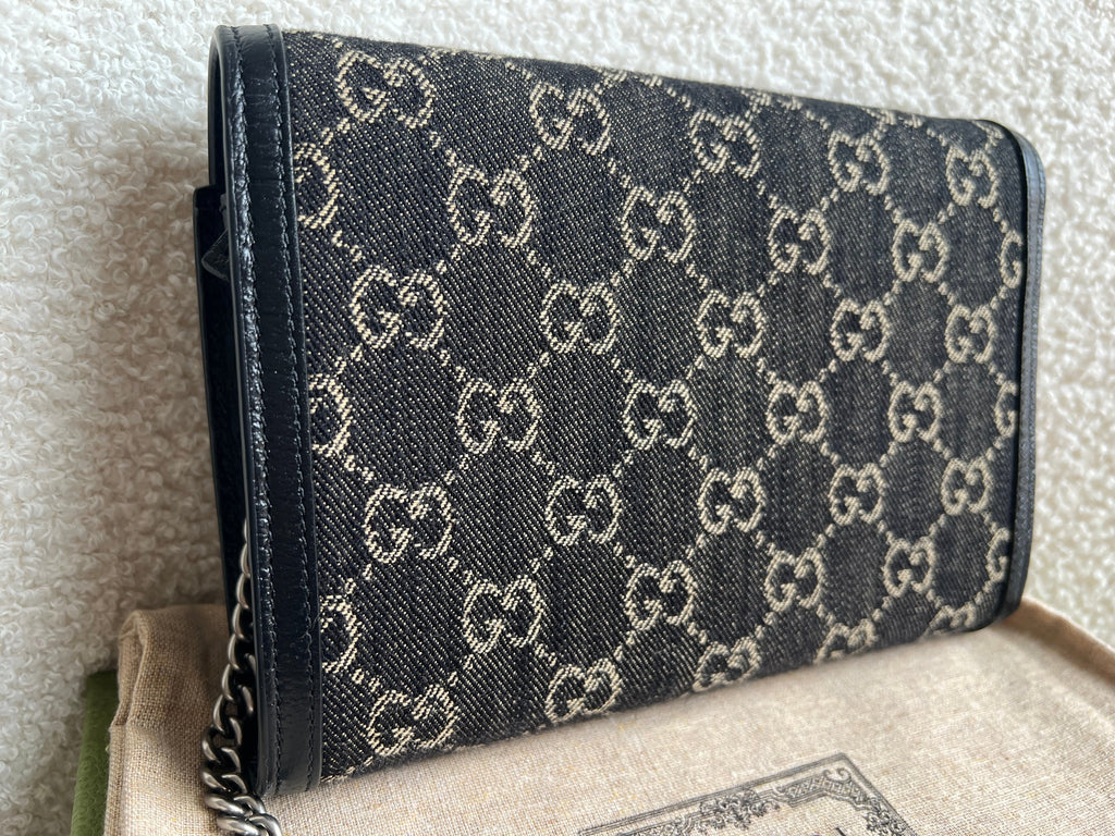 Gucci Dionysus Denim GG Mini Chain Bag
