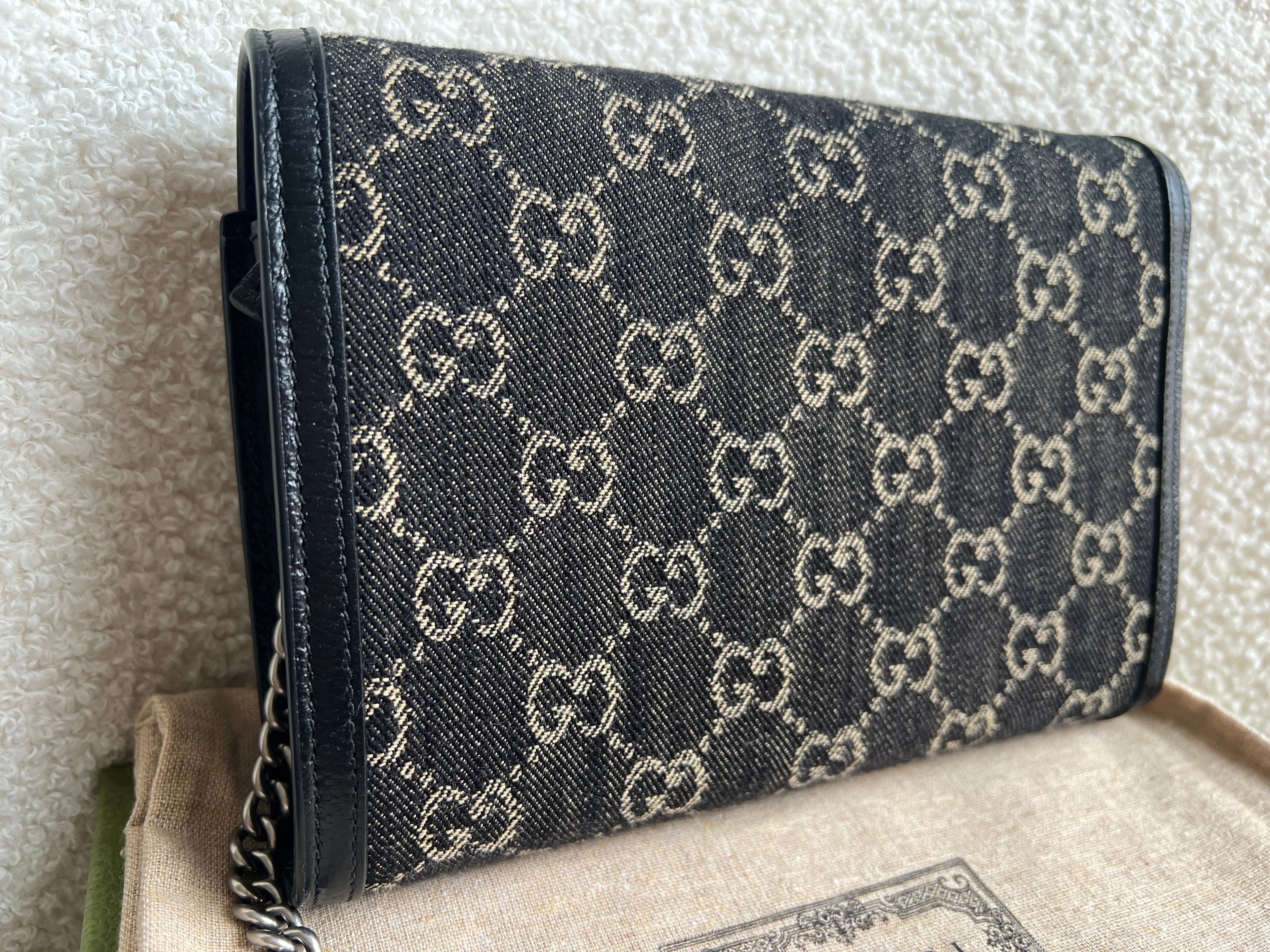 Gucci Dionysus Denim GG Mini Chain Bag