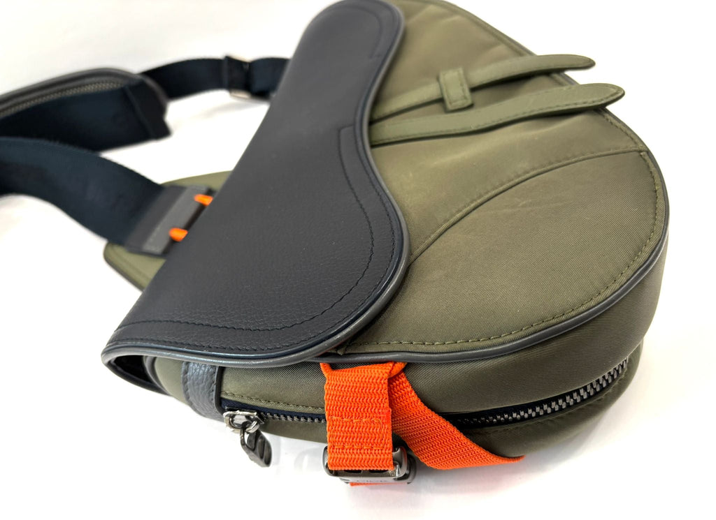 DIOR X SACAI CALFSKIN LEATHER SADDLE BAG