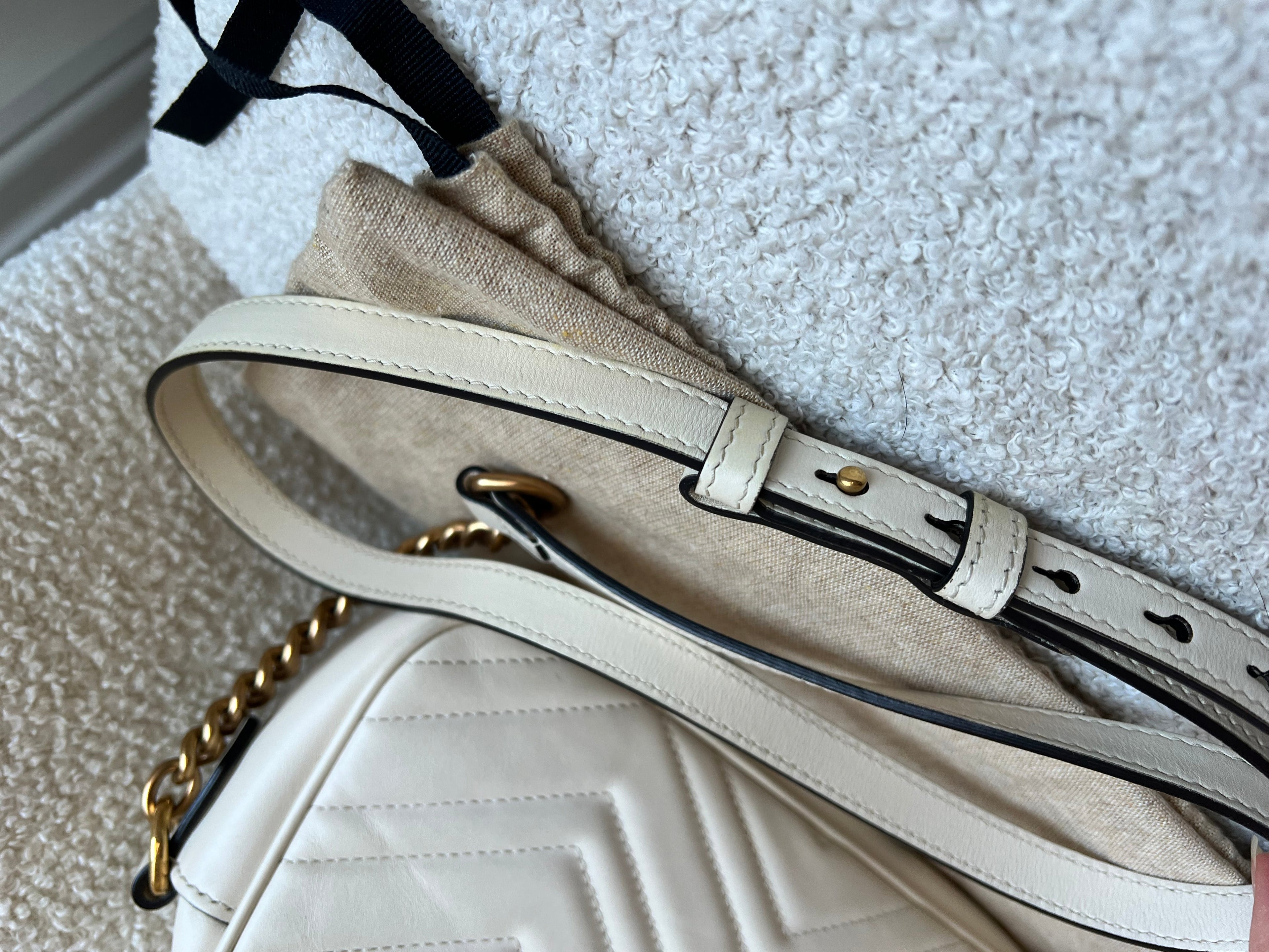 Gucci GG White Marmont Small Shoulder Bag (RRP £1440)