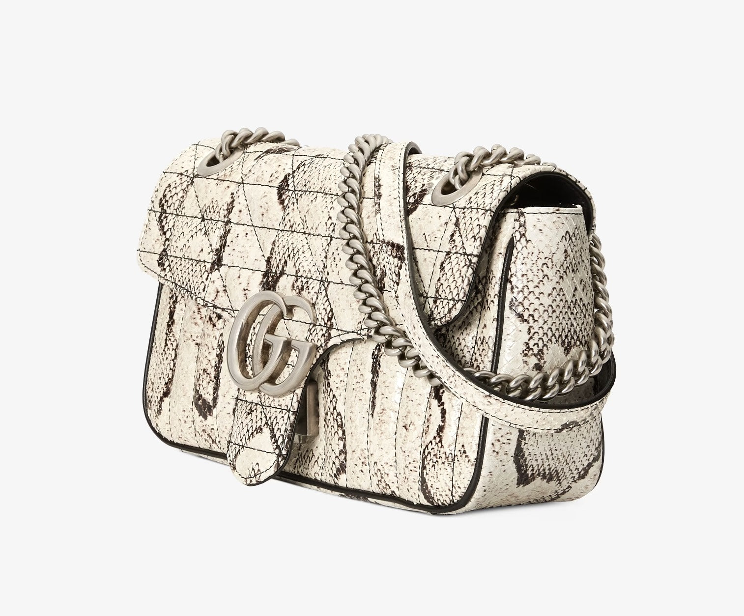 GUCCI GG MARMONT SMALL PYTHON LEATHER SHOULDER BAG