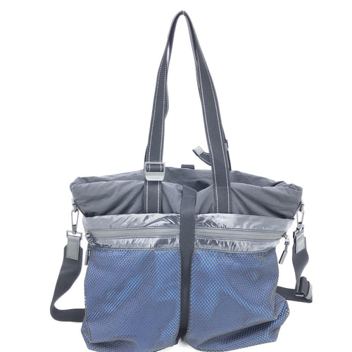 Bottega Veneta Black And Blue Nylon Convertible Women's Tote (Pre-Owned)