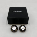 Chanel CC Button Clip-On Women's Earrings (Pre-Owned)