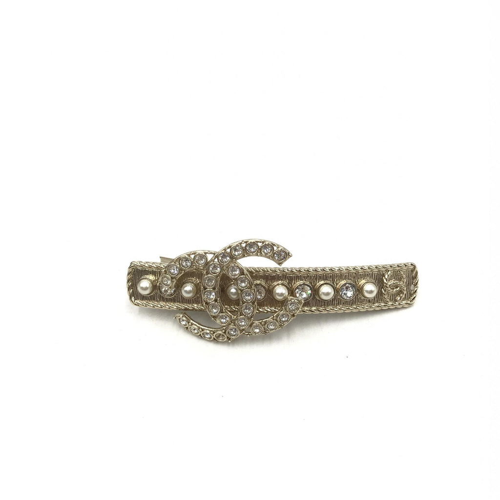 Chanel Crystal Pearl CC Hair Women's Clip (Pre-Owned)