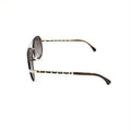 Chanel Gold And Black Polarized Aviator Women's Sunglasses (Pre-Owned)