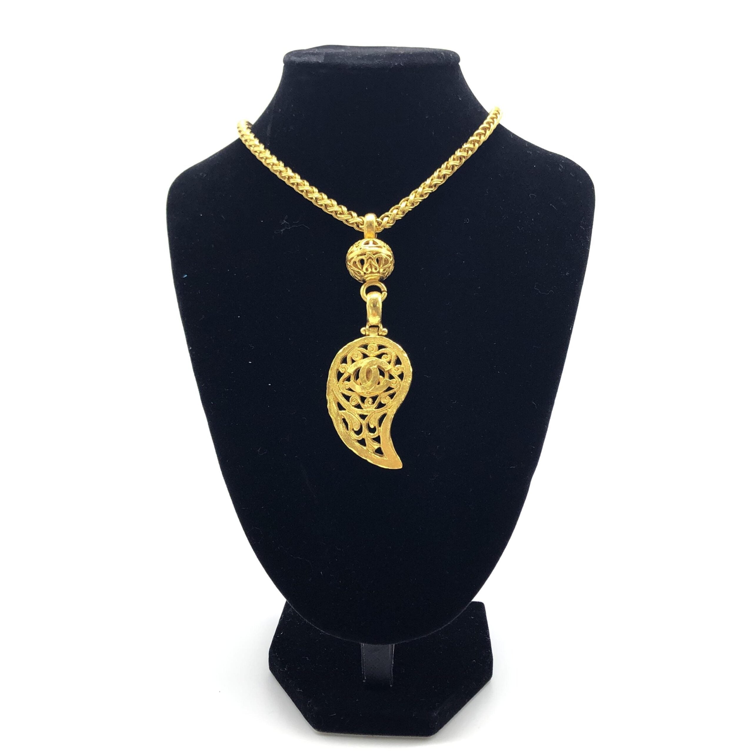 Chanel Gold Plated Coco Mark Women's Necklace (Pre-Owned)