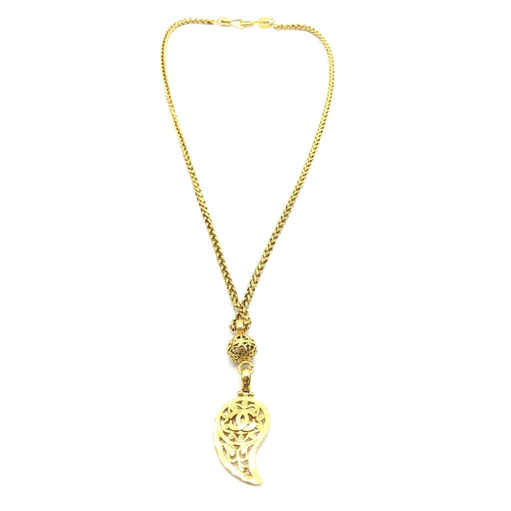 Chanel Gold Plated Coco Mark Women's Necklace (Pre-Owned)