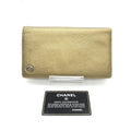 Chanel Gold Tone Caviar Leather Bifold Women's Wallet (Pre-Owned)