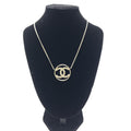 Chanel Gold Tone CC Circle Pendant Women's Necklace (Pre-Owned)