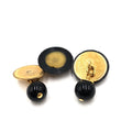 Chanel Matelasse Coco Mark Black Plastic Women's Cufflinks (Pre-Owned)