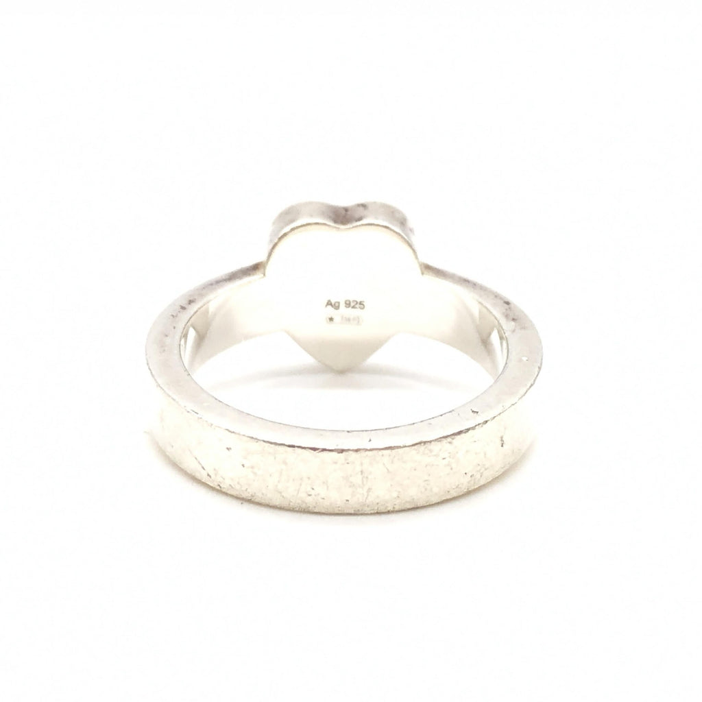 Gucci Sterling Silver Heart Trademark Ring, US Size Women's 5.5 (Pre-Owned)