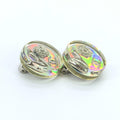 Chanel Vintage Holographic Logo Clip-On Women's Earrings (Pre-Owned)