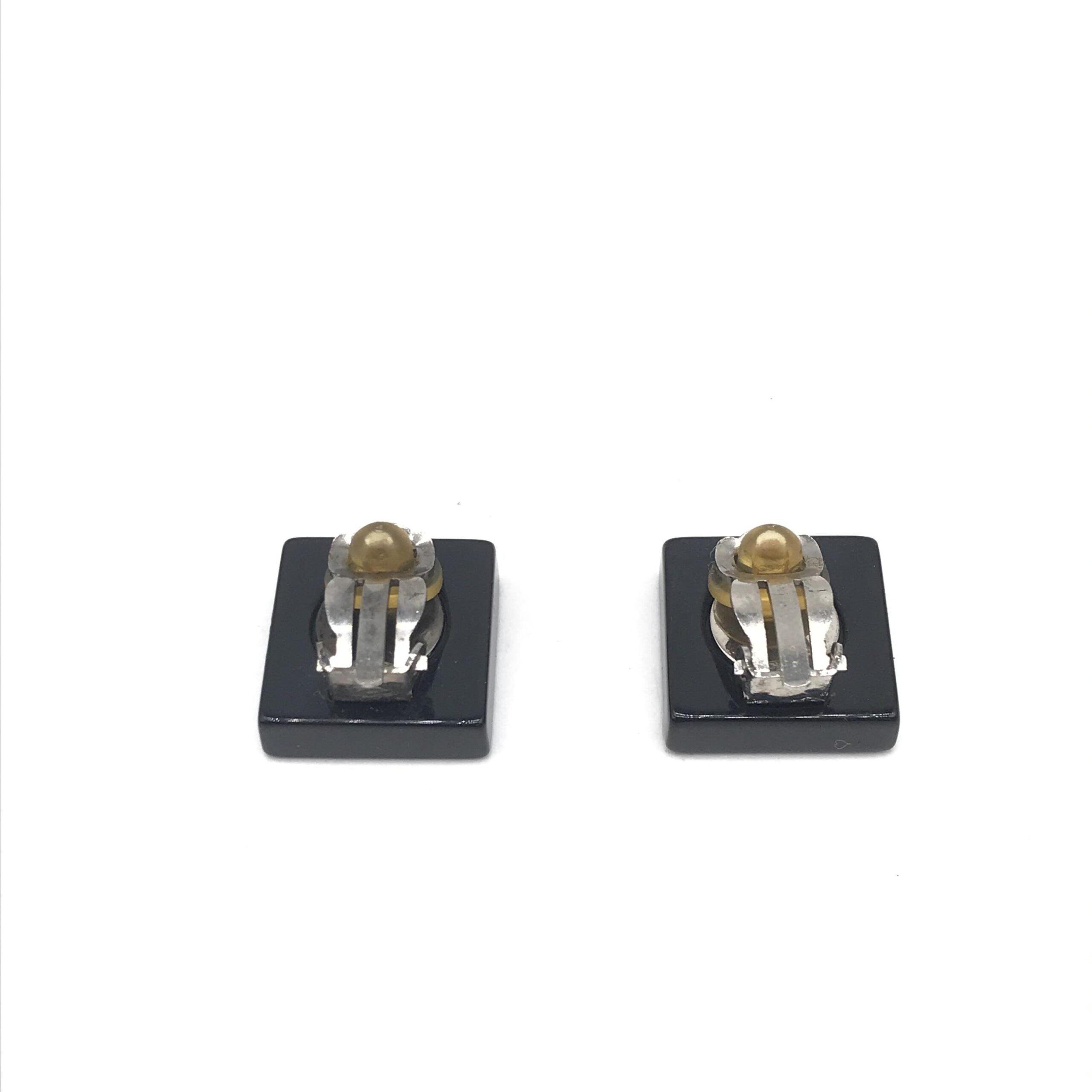 Chanel Coco Mark Square Clip-On Women's Earrings (Pre-Owned)