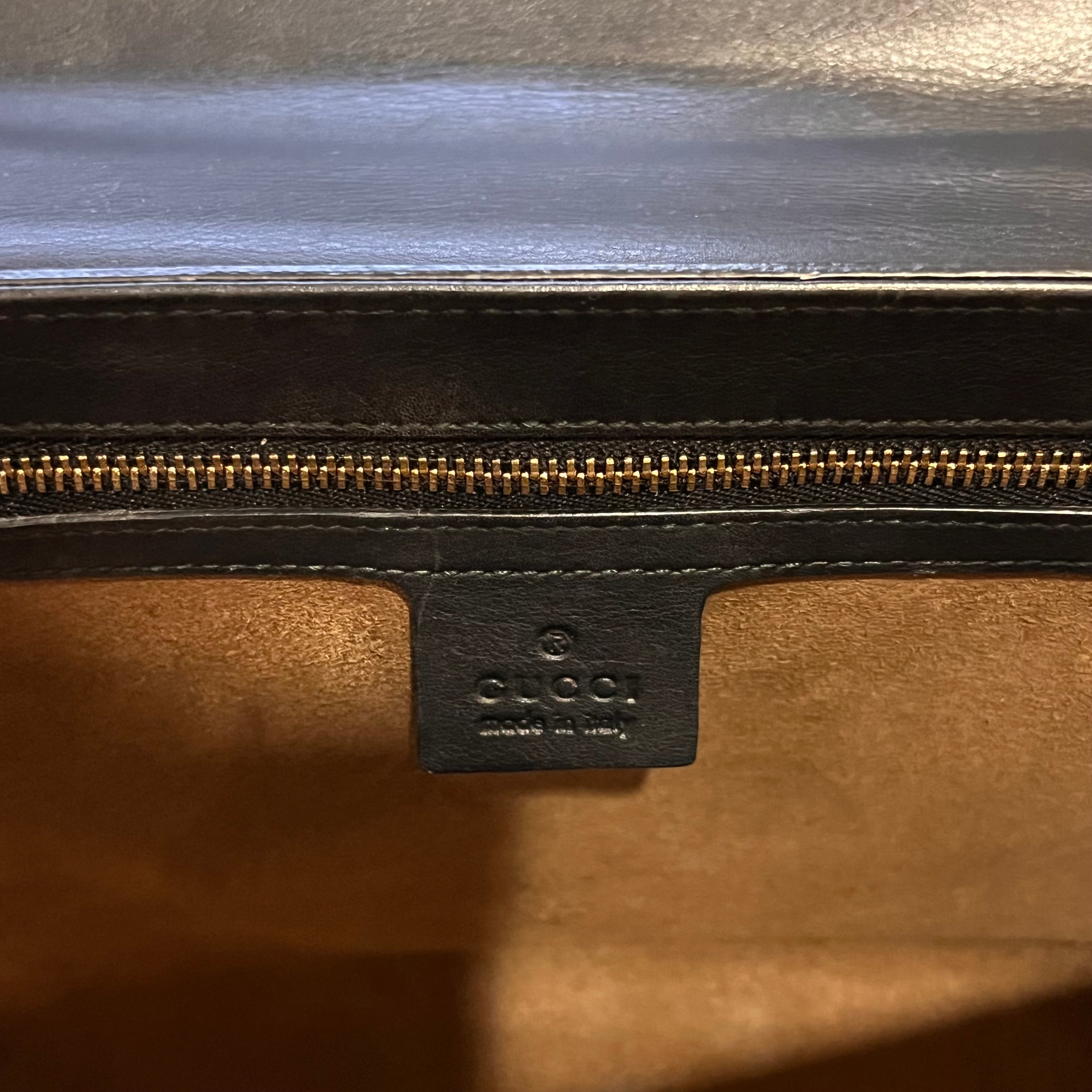 GUCCI Padlock Large Brown GG Supreme Canvas Shoulder Bag