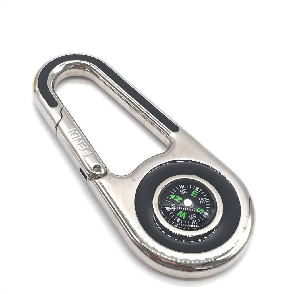 Fendi Silver Metal Compass Charm  Keychain (Pre-Owned)