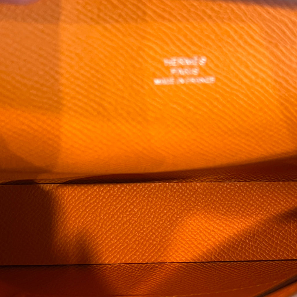 HERMES Hermesnap Orange Epsom Calfskin Shoulder Bag