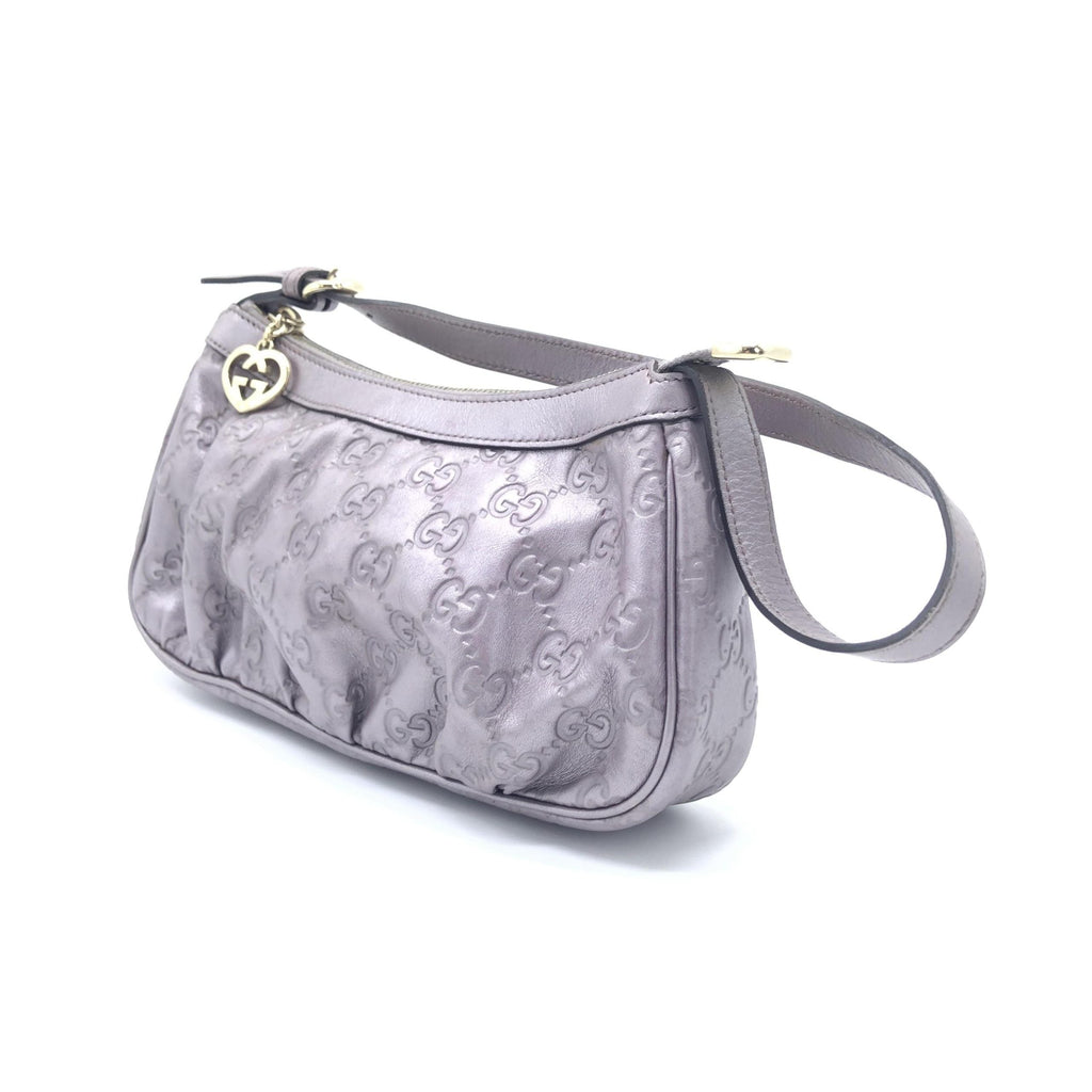 Gucci Metallic Guccissima Lovely Shoulder Women's Bag (Pre-Owned)
